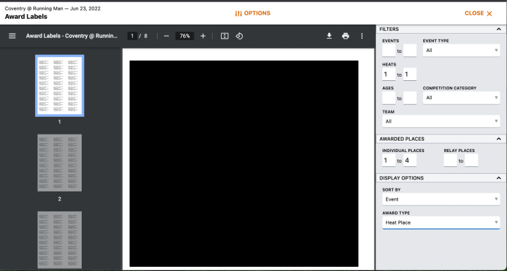 Award Labels Settings